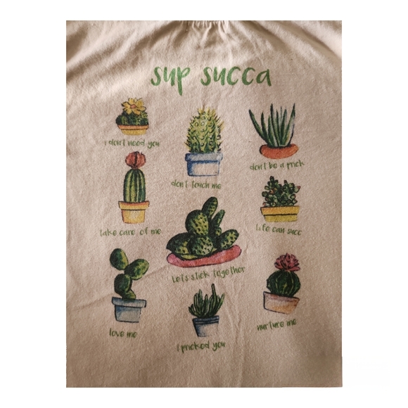 A.Lab Tan T-shirt Funny Succulent from Zumiez Women's Medium - Picture 3 of 3